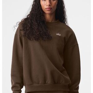 NWT ALO Accolade Crew Neck Pullover in Espresso sz M